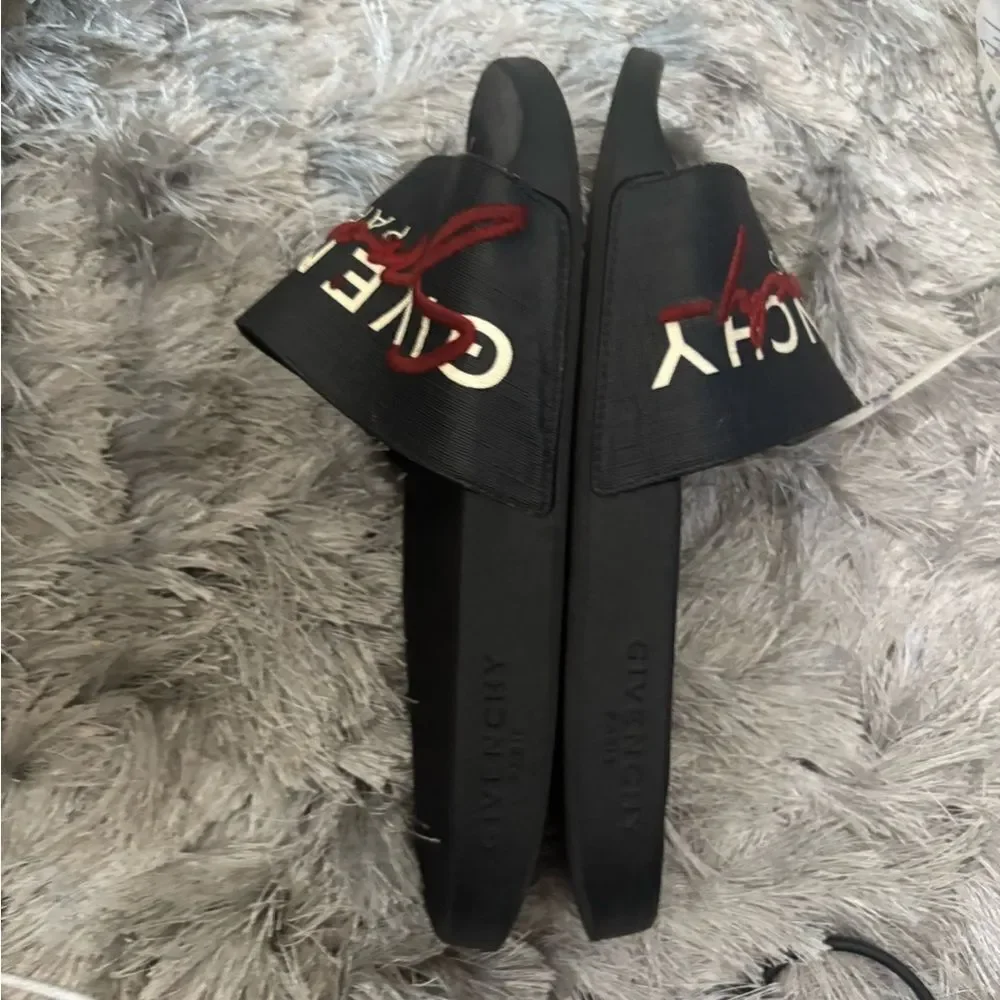 Givenchy logo slides unisex flats pool shoes flip flops slippers